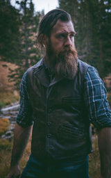 "The Porter" Reversible Vintage Leather Vest Savage Gentleman