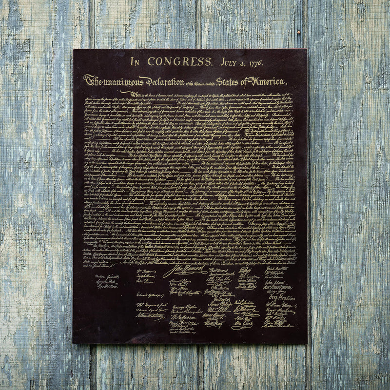 Dark Brown American Made Leather of Declaration on old barn
