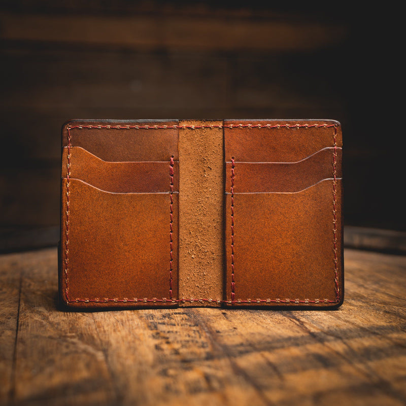 Vintage Leather Cowhide Gambler's Wallet