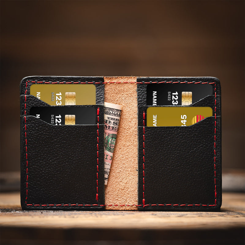Gambler's wallet showing it can carry cash and up to 12 credit cards. 
