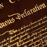 Close up of the Declaration of Independence and showing off the gold inlay by Savage Gentleman