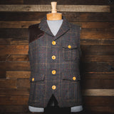 Savage Gentleman Ketchum Vest made from wool with a lambskin leather shoulder patch.