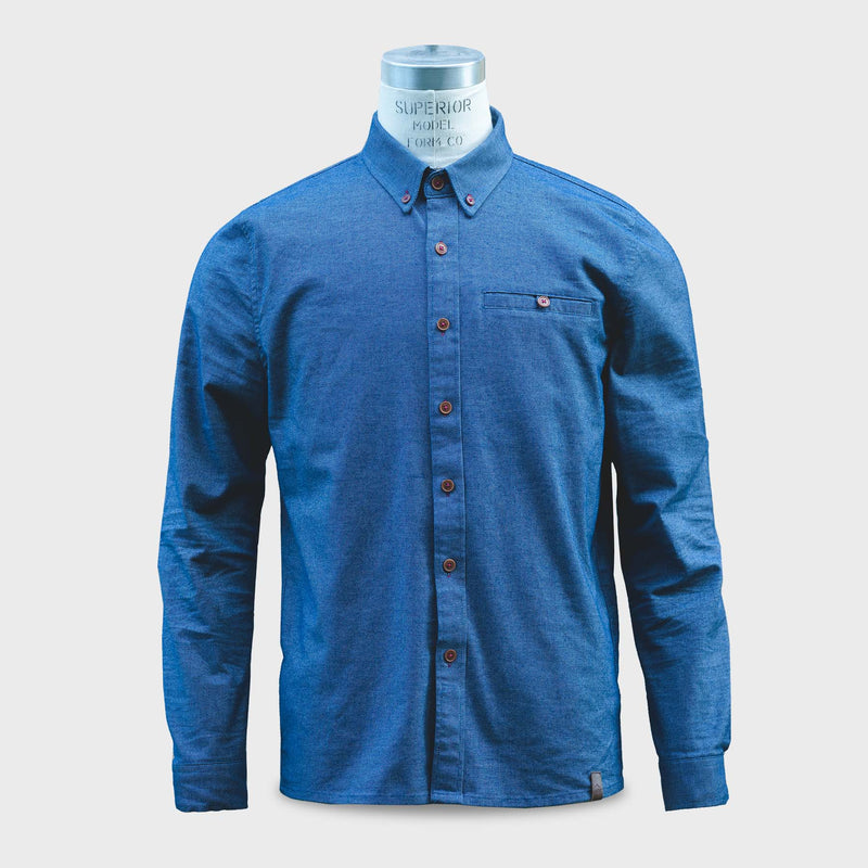 Blue button down dress shirt from Savage Gentleman.
